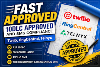 set up a2p 10dlc SMS compliance for twilio, ringcentral and tcr registration