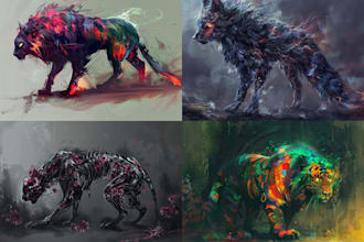 draw dark art animal illustration