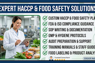 create haccp plan, food safety plan with sops, ccps and fda compliance