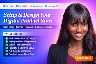 setup stan store payhip pensight linktree digital product passive income store
