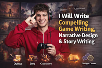 write compelling game writing, narrative design and story writing