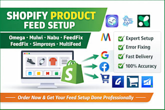 setup shopify product feed omega mulwi nabu feedfix feedhub simprosys multifeed