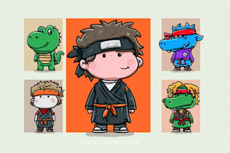 create custom nft art cartoon, mascot, avatar illustration