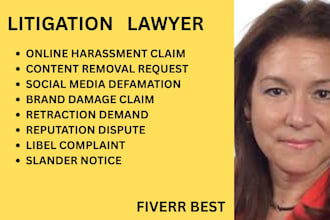 draft social media defamation, brand damage and reputation dispute documents
