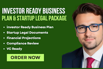 create investor ready business plan, legal docs for startups