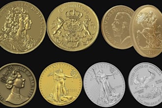 design 3d gold, silver coin turn image to bas relief  zbrush coin for 3d print