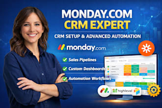 setup monday com CRM and build advanced automations