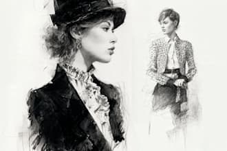 draw a realistic fashion illustration