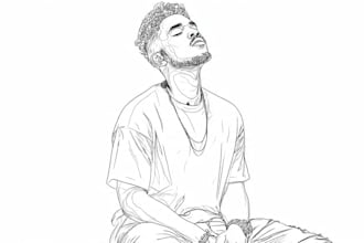 create vector line art illustration