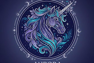 design a magical and unique unicorn logo for your brand