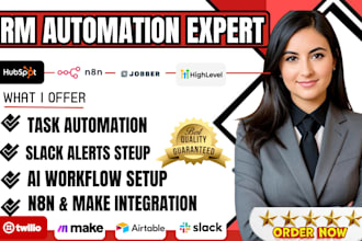 integrate jobber crm airtable slack twilio,hubspot ghl ai n8n make com workflow