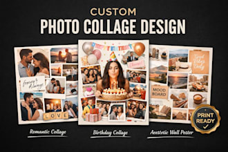 create a custom aesthetic photo collage design for print or social media