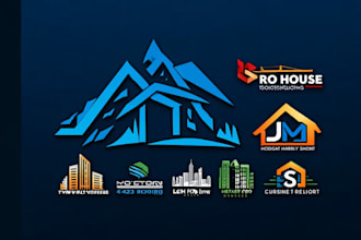 design construction, realtor, real estate company logo