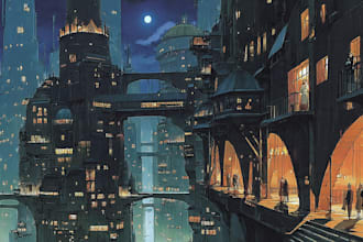 design breathtaking cyberpunk city in high detail