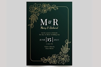 design traditional and modern wedding invitation card