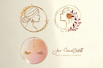 do modern and feminine beauty and beauty salon glitter logo