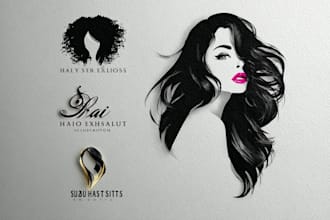 design beautiful feminine fashion, beauty salon glitter logo