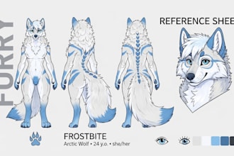 draw furry ref sheet oc art nsfw furry art fursona reference sheet and sona arts