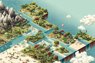 create a isometric map vector illustration