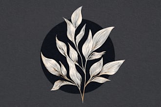 design a custom feminine, and botanical boho logo design