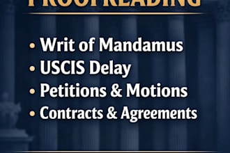 proofread writ of mandamus, uscis delay, legal petitions, and court doc