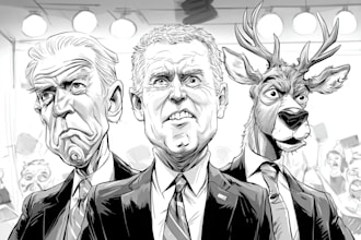 create line art for political and editorial cartoons