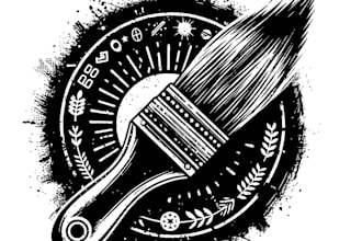 design high quality painter vintage logo with t shirt design