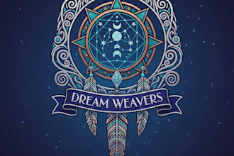 design a beautiful and unique dream catcher logo for your brand