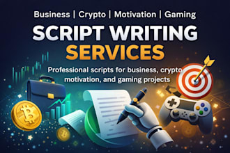 write engaging youtube scripts about business, crypto