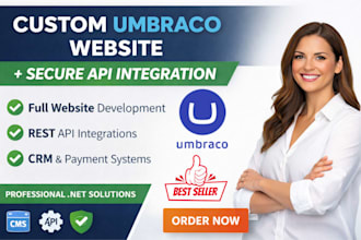 build custom umbraco website with secure API integration umbraco cms development