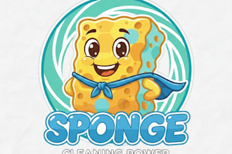 design a unique and eye catching sponge brand logo