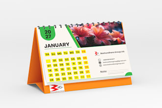design professional desk calendar for your brand