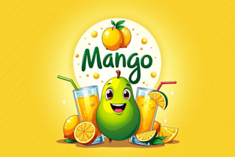 design outstanding mango drink lemonade juice logo