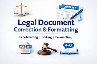 professional legal document editing, proofreading