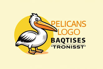 make eye catching pelican bird logo in my style