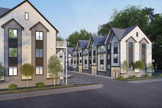 upgrade 3d townhouse apartment,detached homes,rental building,exterior rendering