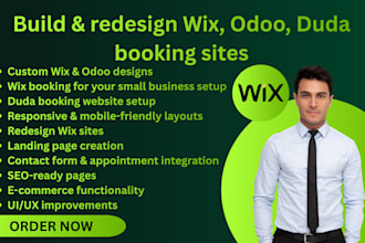 design wix website, redesign wix booking website, and wix website development
