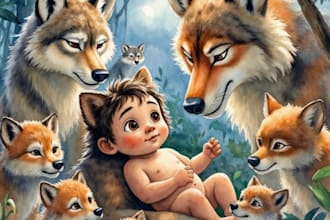 do whimsical children story book watercolor illustration line art kids book
