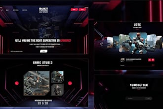 design and develop crypto esport website, gaming website and tournament website