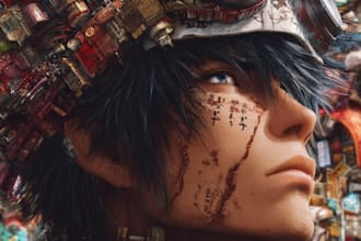 draw and anime or game character in anime style