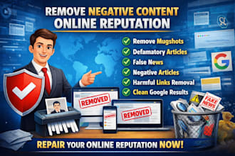 remove mugshots, delete negative links, erase bad articles, false news in google