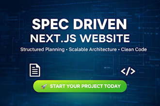 create spec driven next js website with structured planning