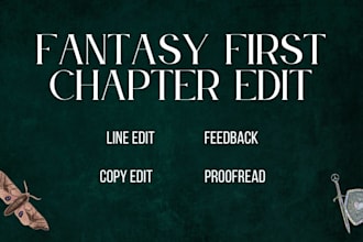 line edit your fantasy novel first chapter