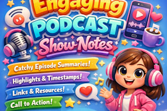 write engaging podcast show notes for spotify, apple and google podcasts