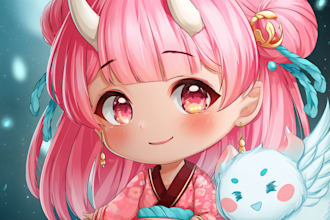 make gorgeous anime or vtuber banner youtube, twitch, twitter, etc