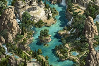 create detailed fantasy cartography and game world maps
