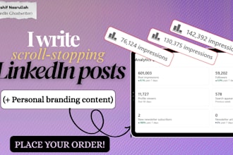 write engaging linkeidn posts and ghostwrite personal branding content