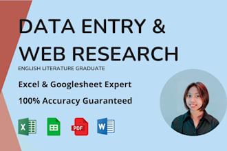 be your professional virtual assistant for data entry and excel tasks