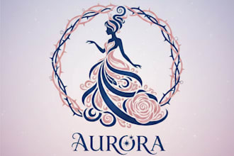 design a charming and elegant princess logo for your brand