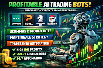 profitable ai trading bots for 3commas, pionex, martingale bot, tradesanta